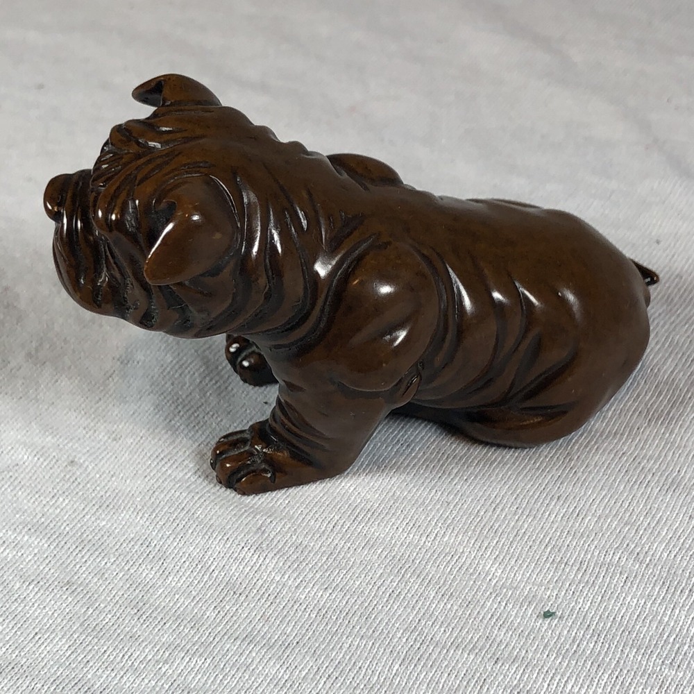 Vintage Aldon Accessories Bulldog Dog Figurine Taiwan Imitation Shou Shan Stone - Picture 3 of 8